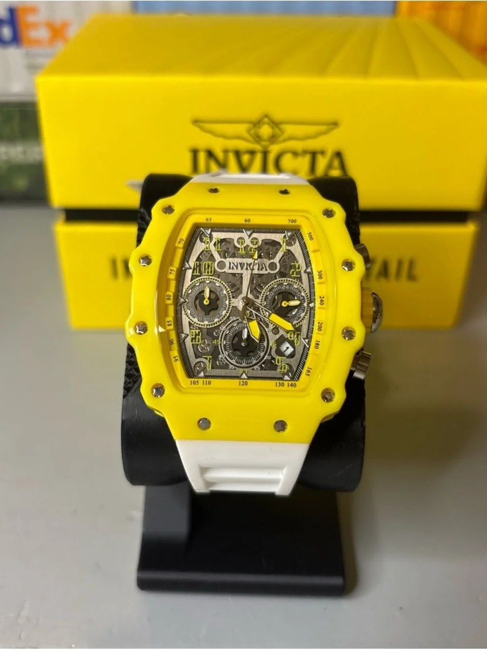 Invicta Racing Nitro Yellow and White Sport Chronograph Watch